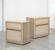 Set Of 2 Xen Bedside Tables Brown