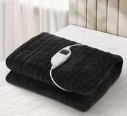 Snuggy Flannel Electric Throw Blanket Black