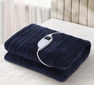 Snuggy Flannel Electric Throw Blanket Blue