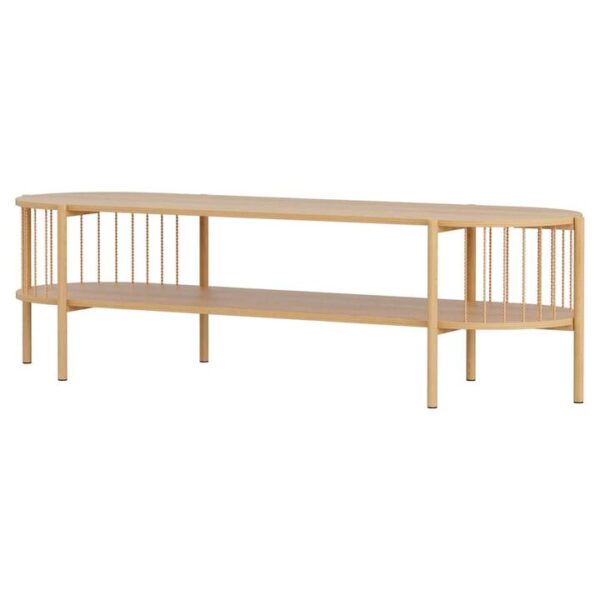 TV Unit Entertainment Unit Storage Shelf 148cm Pine