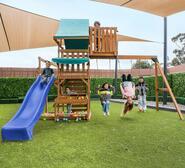 Walton Kids Cubby House With Slide Blue