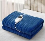 Warmy Coral Fleece Sage Electric Throw Blanket Blue