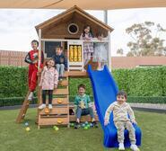 Warrigal Kids Cubby House With Slide Blue