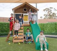 Warrigal Kids Cubby House With Slide Green