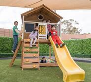 Warrigal Kids Cubby House With Slide Yellow