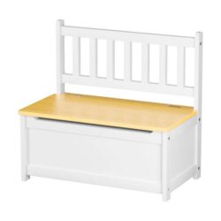2-In-1 Kids Toys Storage Bench Box Wooden Chair