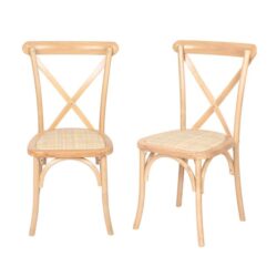 2X Dining Chairs Cross Back Chair