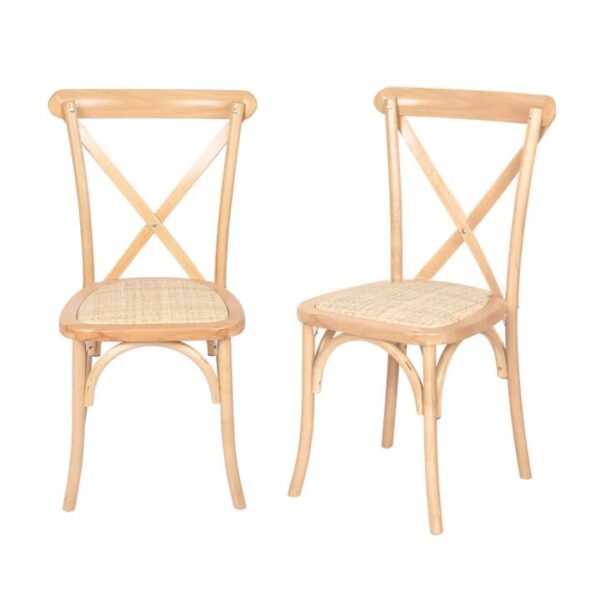 2X Dining Chairs Cross Back Chair