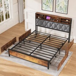 Advwin Bed Frame Double Size with Charging Station(Pre-order)