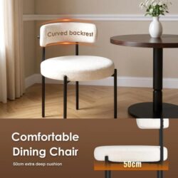 Advwin Dining Chairs Set of 4 Velvet White