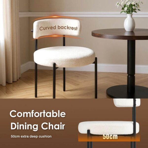 Advwin Dining Chairs Set of 4 Velvet White