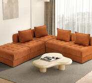 Alma 5 Seater Sofa With Ottoman Brown
