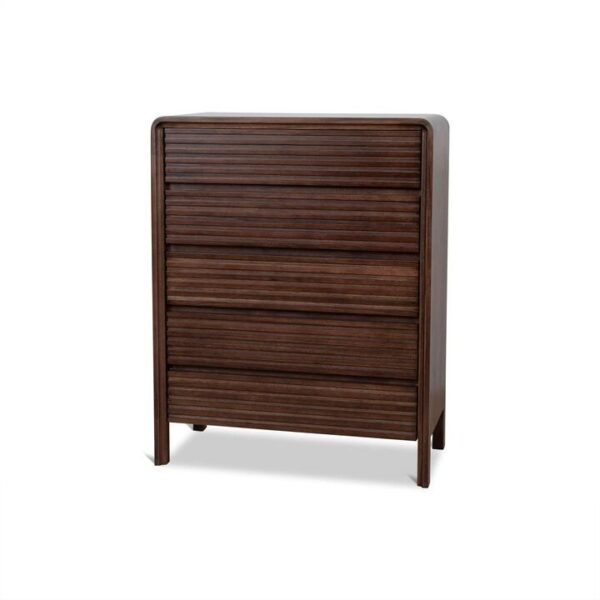 Amparo Tallboy Drawer Chest - Walnut by Interior Secrets - AfterPay Available