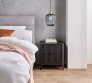 Antonio 2 Drawer Bedside Table Black