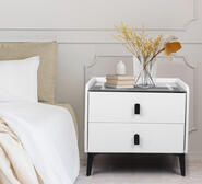 Arkana 50Cm Bedside Table Wih Usb White