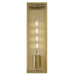 Arzano Modern Wall Lamp Light Solid Brass Glass Antique Brass Clear
