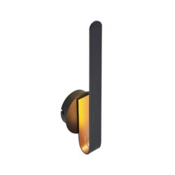 Atala Contemporary Wall Lamp Light Metal Aluminium Black Gold Sand