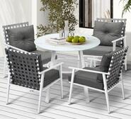 Belize 4 Seater Outdoor Dining Set Grey