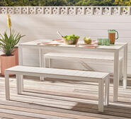 Catalina 3 Piece Outdoor Dining Set With Benches White