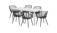 Catalina 7 Piece Outdoor Dining Set With Rhodes Chairs Black