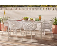 Catalina 7 Piece Outdoor Dining Set With Rhodes Chairs White