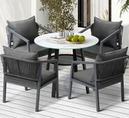 Cordoba 4 Seater Outdoor Dining Set Black