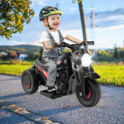 CostwayElectric Kid Ride on Motorcycle with Bubble Maker and Music Button-Black