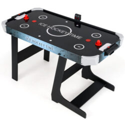CostwayFoldable Air Hockey Table for Kids and Adults with 2 Pucks and 2 Pushers-Black