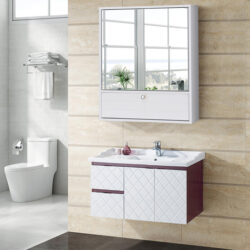CostwayWall-Mounted Bathroom Mirror Cabinet with Storage and Adjustable Shelf-White