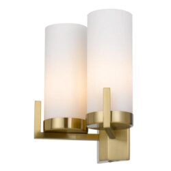 Eamon Modern Wall Lamp Light Metal Glass Brass Opal Matt