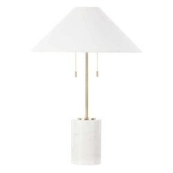 Eillit Table Lamp - White & Brass by Interior Secrets - AfterPay Available