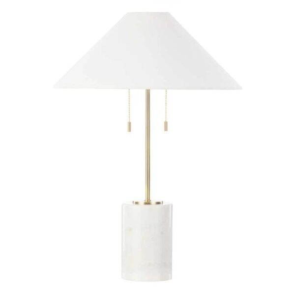 Eillit Table Lamp - White & Brass by Interior Secrets - AfterPay Available