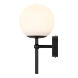 Eterna Contemporary Wall Lamp Light Glass Metal Black Opal Matt