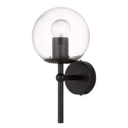 Eterna Contemporary Wall Lamp Light Glass Metal Clear Black