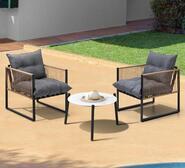 Florette 2 Seater Outdoor Lounge Setting Black