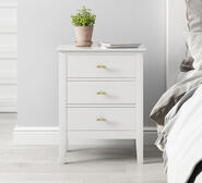 Francine 3 Drawer Bedside Table White