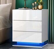 Galland Led Bedside Table White