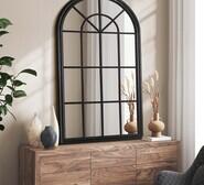 Gwen Paulownia Wood Wall Mirror Black