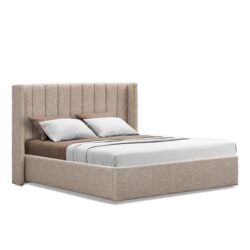 Hillsdale Queen Wide Base Bed Frame - Pale Beige by Interior Secrets - AfterPay Available