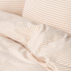 Modella Stripe Quilt Cover Set Canningvale - White, Queen, 100% Cotton