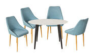 Monaco 4 Seater Dining Set With Alexa Chairs Blue