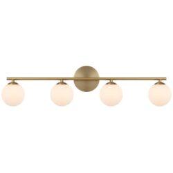 Moran Modern Wall Lamp Light Metal Glass Antique Gold Opal Matt Gloss