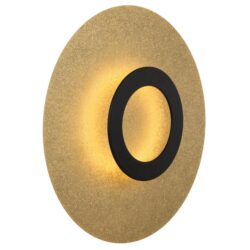 Pelzer Contemporary Wall Lamp Light Metal Aluminium Black Gold Sand Crackle