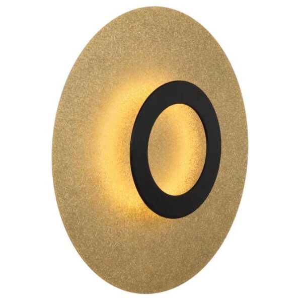 Pelzer Contemporary Wall Lamp Light Metal Aluminium Black Gold Sand Crackle