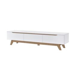 Penelope Scandinavian Wooden Lowline Entertainment Unit TV Stand 1.8m - White & Oak