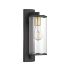 Perova Vintage Wall Lamp Light Glass Solid Brass Black