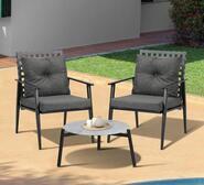 Rayie 2 Seater Outdoor Lounge Setting Black