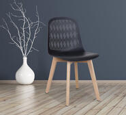 Set Of 2 Pipen Dining Chairs Black