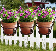 Set Of 3 Wheeler Plant Baskets Brown