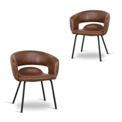 Set of 2 - Dalca Black Dining Chair - Antique Brown by Interior Secrets - AfterPay Available